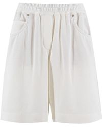Brunello Cucinelli - Elastic Waistband Shorts - Lyst