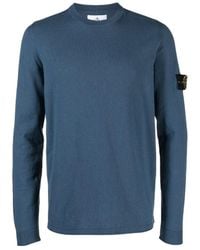 Stone Island - Logo Patch Crewneck Knitted Jumper - Lyst