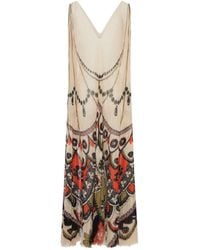 La DoubleJ - Ornamental-Print Pleated Maxi Dress - Lyst