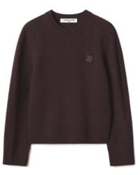 Maison Kitsuné - Maison Kitsuné Fox Head Embroidered Knitted Sweater - Lyst