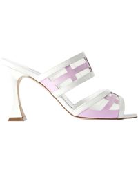 Manolo Blahnik - Two-Tone Patent-Leather Mules - Lyst