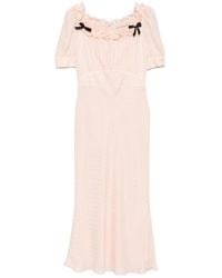 Alessandra Rich - Ruffled Silk-Jacquard Midi Dress - Lyst