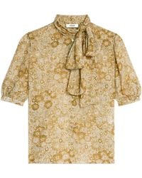Celine - Blouse With Side Lavallière - Lyst