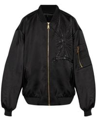Balmain - Shimmering Appliques Zip-Up Bomber Jacket - Lyst