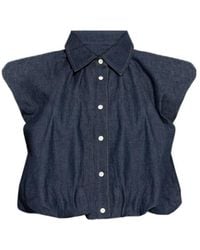 FRAME - Collared Sleeveless Shirt - Lyst