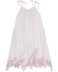 Acne Studios - Floral-Lace Detail Poplin Midi Dress - Lyst