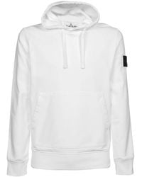Stone Island - Logo Patch Hooded Sweater - Lyst