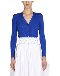 Tory Burch - Ribbed-Knit Button-Up Cardigan - Lyst