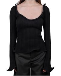 Séfr - Séfr Giselle Wide Neck Knitted Top - Lyst