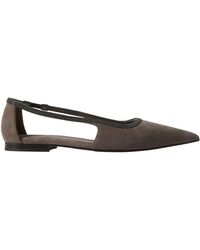 Brunello Cucinelli - Cut-Out Ballet Flats - Lyst