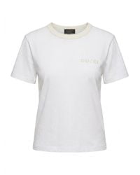 Gucci - Cotton Jersey T-Shirt With Embroidery - Lyst