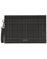 Burberry - City Check Zip Pouch - Lyst