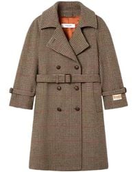 Golden Goose - Checked Double-Breasted Belted Coat - Lyst