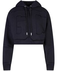 Gcds - Logo Embossed Drawstring Hoodie - Lyst