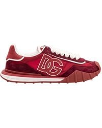 Dolce & Gabbana - Burgundy Logo Sneakers - Lyst