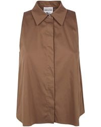 Semicouture - Quanta Sleeveless Box-Pleat Shirt - Lyst