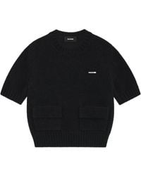 we11done - Round-Collar Short-Sleeve Sweater - Lyst