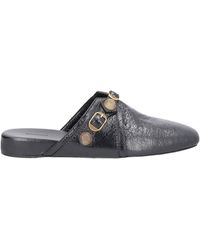 Balenciaga - Square-Toe Flat Leather Mules - Lyst
