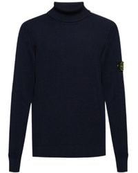 Stone Island - Logo Patch Ribbed Sweater - Lyst