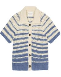 Closed - Striped-Knit Polo Cardigan - Lyst