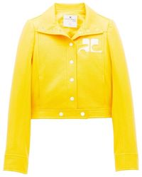 Courreges - Courrèges Vinyl Straight Hem Cropped Jacket - Lyst