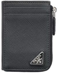 Prada - Triangle-Logo Zipped Wallet - Lyst