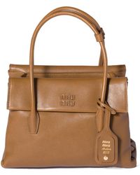 Miu Miu - Solitaire Logo-Detailed Tote Bag - Lyst