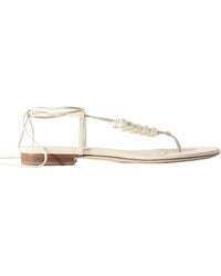 Magda Butrym - Faux Pearl Embellished Leather Herringbone Sandals - Lyst