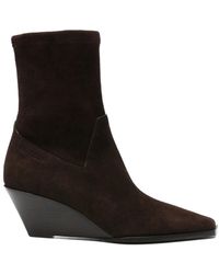 Jimmy Choo - Hadley Suede-Wedge Boots - Lyst