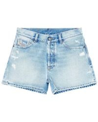 DIESEL - De Helios Distressed Denim Shorts - Lyst