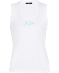 Balmain - Brushed Logo Printed Relaxed Tank Top - Lyst