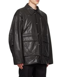 WOOYOUNGMI Long Sleeve Patch Polo in Black for Men | Lyst