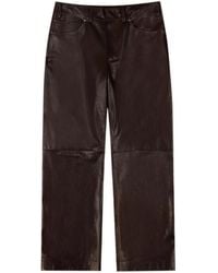 Entire studios - Leather Straight-Leg Trousers - Lyst
