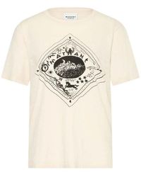 Isabel Marant - Graphic-Print Slub-Texture T-Shirt - Lyst