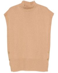 Twinset - Button-Detail High-Neck Knitted Vest - Lyst