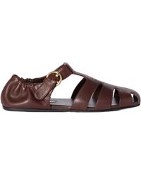 Miu Miu - Ruches Nappa Leather Fisherman Sandals - Lyst