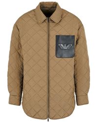 Emporio Armani - Logo-Embossed Quilted Jacket - Lyst