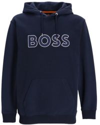 BOSS - Stripe-Detail Crew-Neck Sweatshirt - Lyst