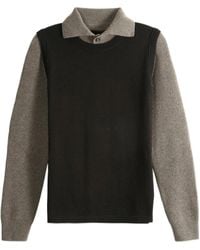 MM6 by Maison Margiela - Layered-Effect Ribbed-Sleeve Sweater - Lyst