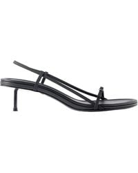 St. Agni - Petite Belt Recycled-Twill And Leather Slingback Sandals - Lyst