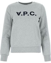A.P.C. - Flocked Logo Crewneck Sweatshirt - Lyst