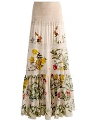 Alice + Olivia - Floral-Print Tiered Maxi Skirt - Lyst
