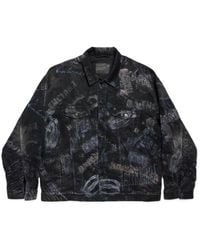 Balenciaga - Printed Denim Jacket - Lyst