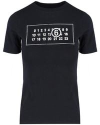 MM6 by Maison Margiela - Logo Printed Crewneck T-Shirt - Lyst