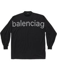 Balenciaga - T-Shirt A Maniche Lunghe Bal.Com Oversize - Lyst