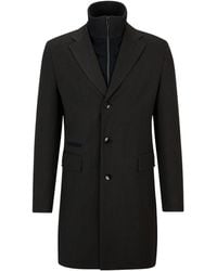 BOSS - Regular-Fit Wool-Blend Coat - Lyst