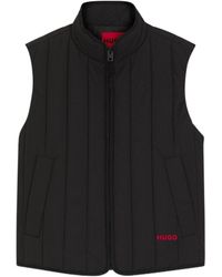 BOSS - Hugo Breno Zip-Up High Neck Gilet - Lyst