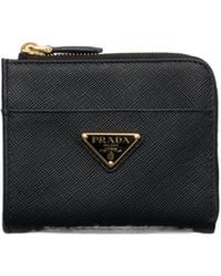 Prada - Triangle-Logo Zipped Wallet - Lyst