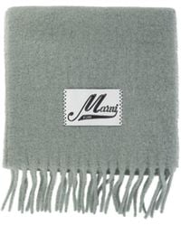 Marni - Logo Patch Fringed Scarf - Lyst