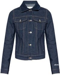 Maison Kitsuné - Logo-Embroidered Denim Jacket - Lyst